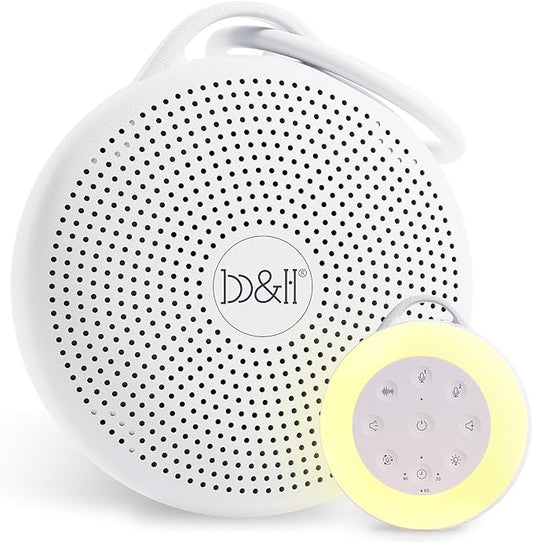 b&h Portable White Noise Machine with Night Light - Sound Machine for Baby, Bluetooth Speaker, 24 Soothing Sounds, 9 Colors Light, Timer, Rechargeable Sleep Machine for Home and Travel - Bloomnest