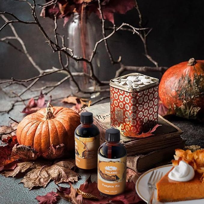 SALKING Pumpkin Pie Fragrance Oil, 120ml (4 Fl Oz) Premium Essential Oils for Diffuser, Candle Scents for Candle Making, Soap Making Supplies, Autumn Scented Diffuser Oil, Halloween Thanksgiving Gift - Bloomnest