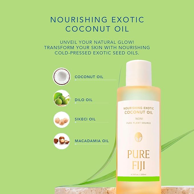 PURE FIJI Nourishing Exotic Coconut Body Oil, Noni (7.7 fl oz/230ml) - Bloomnest