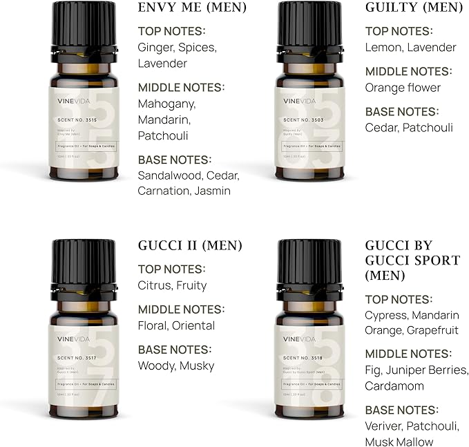 VINEVIDA [Set of 8] Luxury Scents for Candle Making, Made in USA Candle Fragrance Oil, Soap Making Essential Oils, Diffuser Oil Scents - Bloomnest
