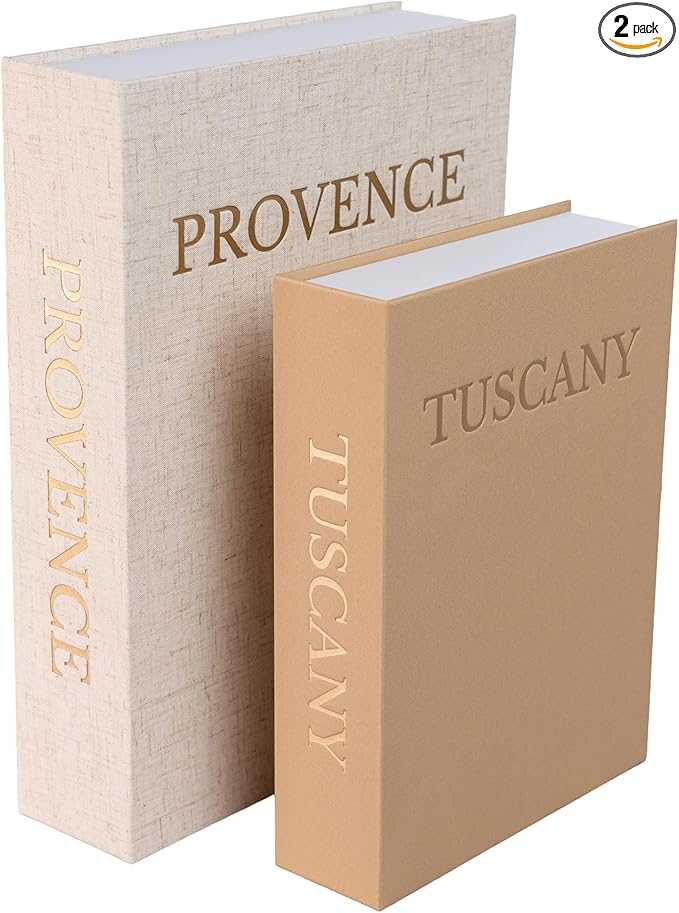 Flaxen Decorative Books for Home Decor – Faux Book Storage Box Set with Magnetic Closure & Linen Cover – Coffee Table Decor Books for Living Room, Bookshelf, Entryway (Set of 2, Oversized) - Bloomnest