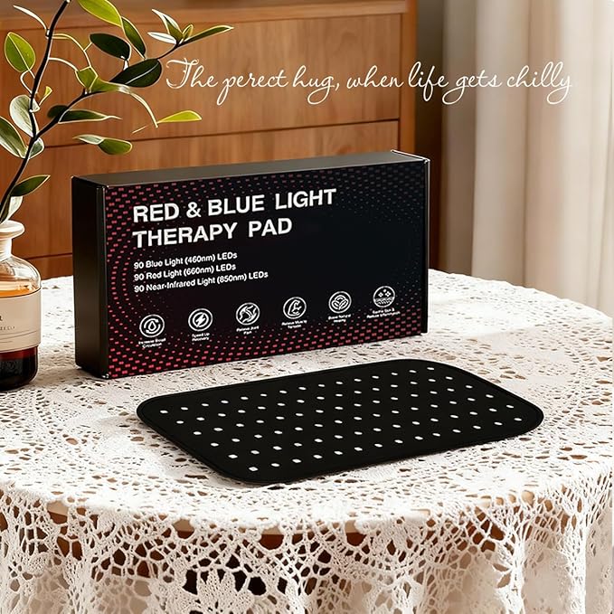 Red Light Therapy for Body – 90 LEDs Triple Wavelength (660/850/460nm), 13"x7.3" Wearable Infrared Light Therapy Pad for Pain Relief, Muscle Recovery & Skin Care – 27 Customizable Options LIGHTIUM