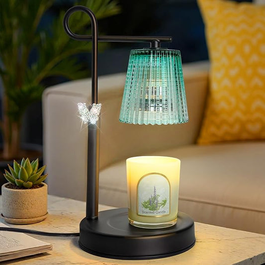 Candle Warmer Lamp with Timer Dimmer, Adjustable Height Wax Warmer Lamp for Jar Candle, Wax Melter House Warming Gifts New Home Décor, Birthday Gifts for Women Mom (Black - Butterfly) - Bloomnest