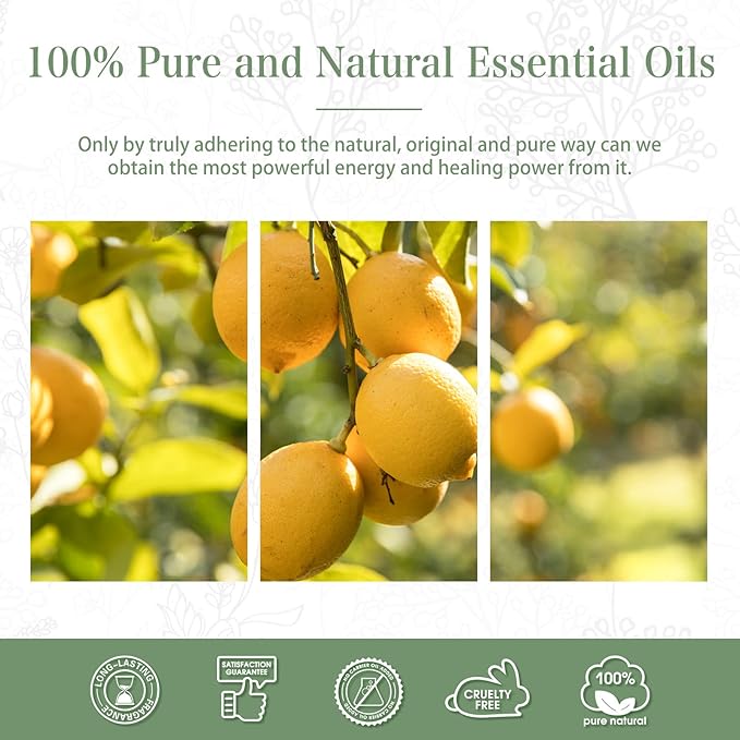 PHATOIL 1.01FL.OZ Lemon Essential Oil, Pure Aromatherapy Essential Oils for Diffuser, Humidifier, Scented Oils for Soap, Candle, Bath Bombs Making(30ML) PHATOIL