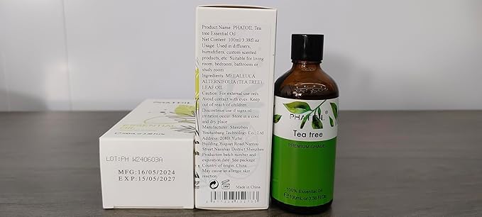 Tea Tree 3.38fl.oz Essential Oil, PHATOIL Pure Aromatherapy Oils for Diffuser, Humidifier, Perfect for DIY Soap, Candle, Bath Bombs Making(100ml) - Bloomnest