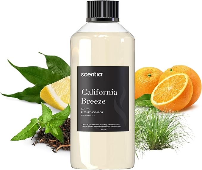 Scentia Hotel Diffuser Oil Inspired by The Delano Beach Club Hotel Scent - 500 mL 16.9 fl oz - Essential Oil Blend Orange, Green Tea & Jasmine for Aromatherapy Diffusers - California Breeze - Bloomnest