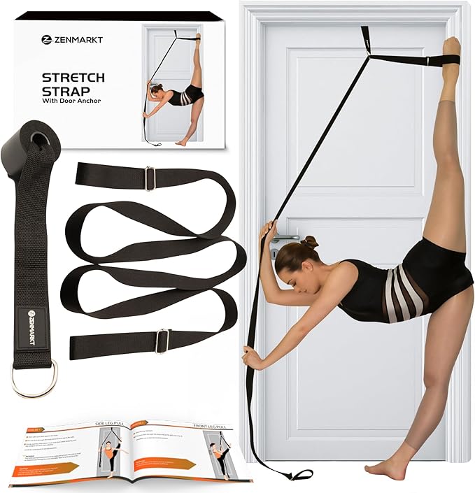 Stretching Strap With Door Anchor - Stretching Equipment to Improve Legs Flexibility - Splits Trainer For Home Ideal In Ballet, Dance, Cheerleading, Taekwondo, Yoga, Pole Dancing & Gymnastics - Bloomnest