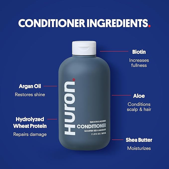 Huron Shower Kit - Shampoo, Conditioner, & Body Wash For Men - Citrus + Eucalyptus Scent - Hydrating & Nourishing Men's Shampoo & Conditioner - Bloomnest