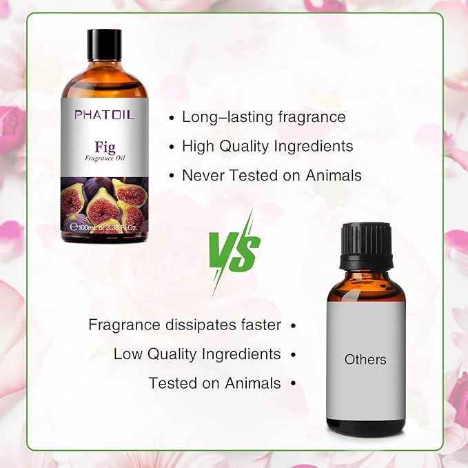 PHATOIL 3.38FL.OZ Fig Fragrance Oils for Aromatherapy, Essential Oils for Diffusers for Home, Perfect for Diffuser, Yoga, Skin Care, DIY Candle and Soap Making - 100ml - Bloomnest