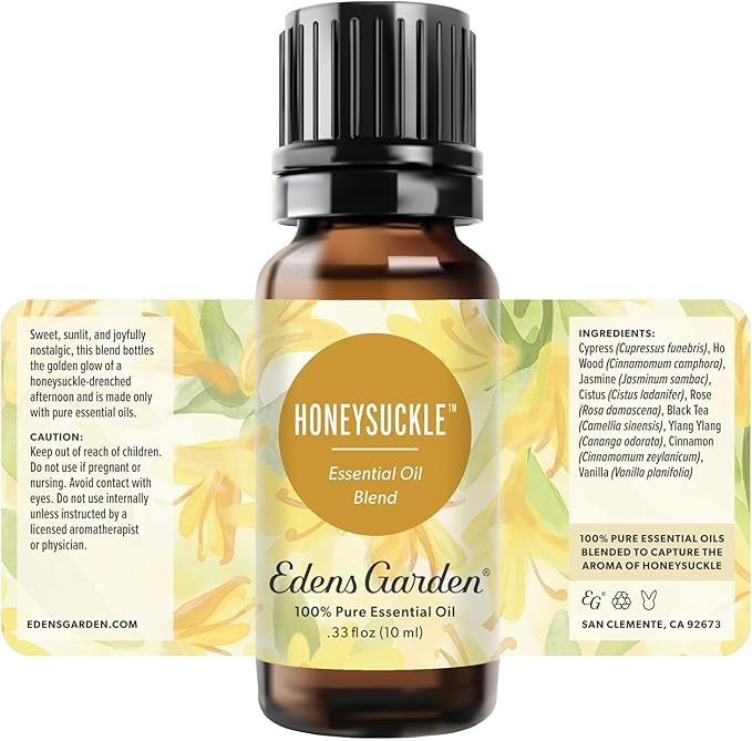 Edens Garden Honeysuckle Essential Oil Blend – 100% Pure Therapeutic Grade, for Diffuser, DIY Soap & Candle Making, Clean, Synthetic-Free & Natural, Plant-Based, Gift for Women 10 ml (.33 fl oz) EdensGarden