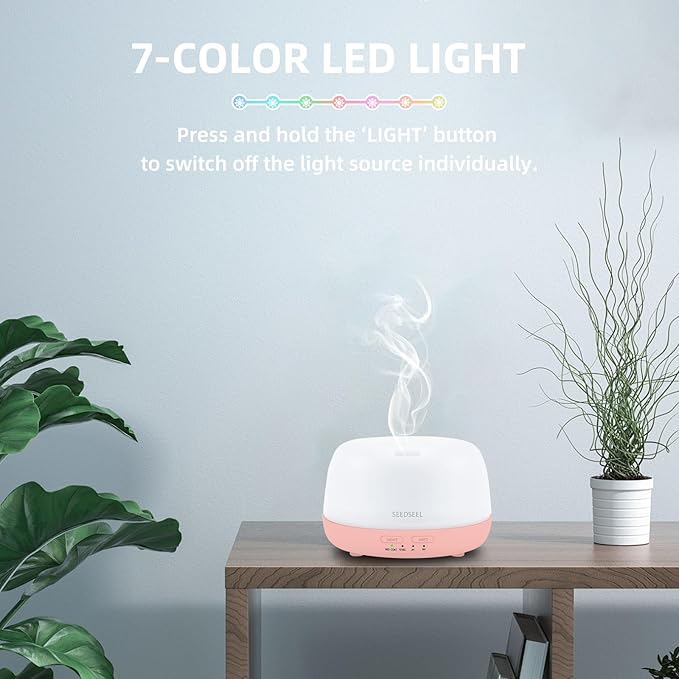 300ML Essential Oil Diffuser with Remote Control, Aromatherapy Diffuser with 7-Color Changing LED Light for Home,Bedroom, Office - Bloomnest