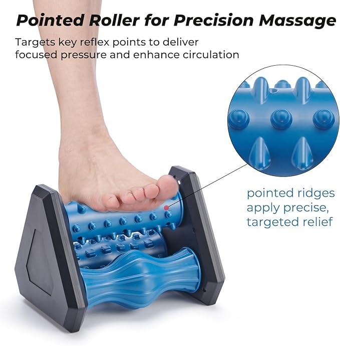Foot Roller Massager for Plantar Fasciitis Relief – 3-in-1 Foot & Calf Reflexology Massager for Neuropathy, Circulation, Heel, Arch & Sole Pain Relief - Bloomnest