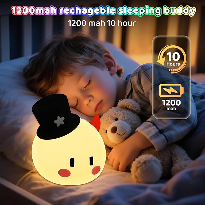 Monster Night Light for Kids, 8-Color Modes & Voice Controlled Light Lamps, Cute Soft Touch Silicone Portable Rechargeable Touch Nightlight for Breastfeeding, Bedroom Decor, Boys and Gifts for Girls - Bloomnest