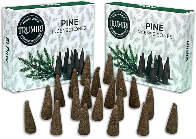 Pine Incense Cones - Dual Pack of 10 - Scented Cone Incense TRUMIRI