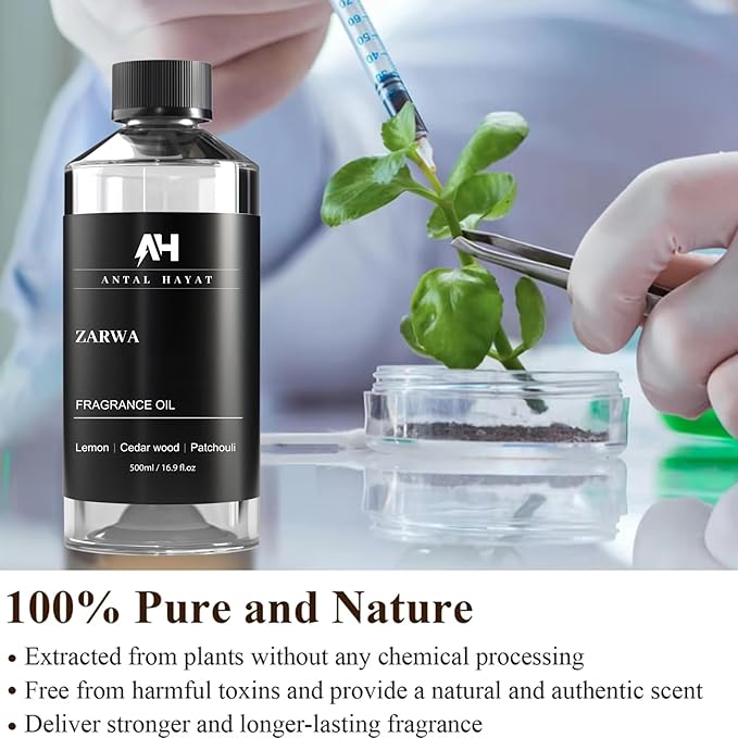 Hotel Scents Diffuser Oil Zarwa 500ml – Creed-Aventus Inspired Luxury Scent – Lemon, Cedarwood, Patchouli – Essential Oil Refill for Waterless & Ultrasonic Diffuser – Home & Hotel Aromatherapy Oil - Bloomnest