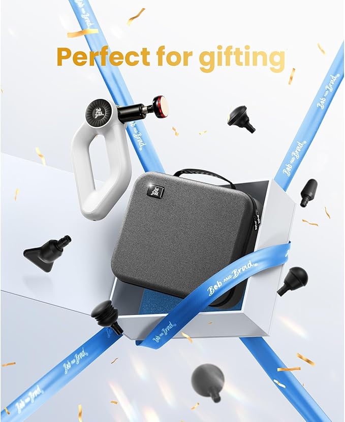 BOB AND BRAD D6 Pro Plus Massage Gun with Heat, Deep Tissue Percussion with 16mm Amplitude, Professional Muscle Massager Gun for Athletes, Quiet Electric Handheld Massager - Bloomnest