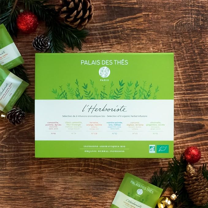 Palais des Thés - Organic L'Herboriste Box - Selection of 36 Premium Herbal Teas - Premium Tea Bags Set, Serves 36 Cups - Bloomnest