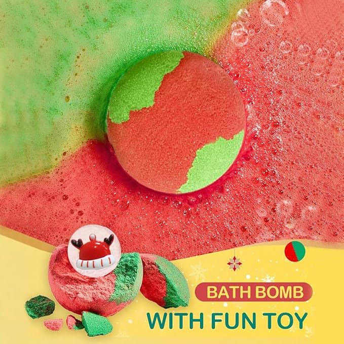 Christmas Bath Bomb,12Pcs Bath Bombs with Surprise Inside, Organic Natural Essential Oils Fun bubble, Creative Christmas Magic Bath Bomb Gift for Boy Girl Birthday Holiday New Year Christmas Halloween - Bloomnest