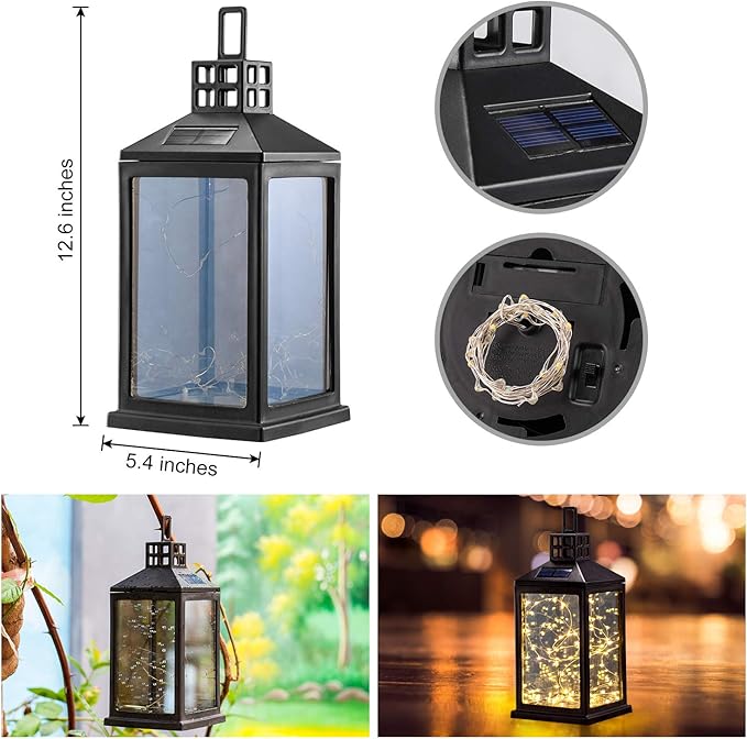 Solar Lantern Lights Outdoor SUNWIND Waterproof Solar Table Lamp Hanging Lighting with 40 Warm White LEDs for Garden Patio Landscape Decoration - Bloomnest