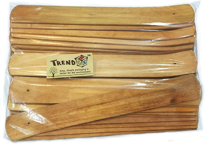 TRENDBOX 30pcs Handmade Plain Wood Wooden Incense Stick Holder Burner Ash Catcher Natural Design Buddhist - Bloomnest