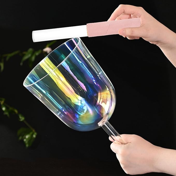 Singing Bowl Mallet for Crystal Sound Bowls with Smooth Handle and Storage Bag Acoustic Instrument Accessory Ideal for Meditation and Yoga 7.87 Inch - Bloomnest