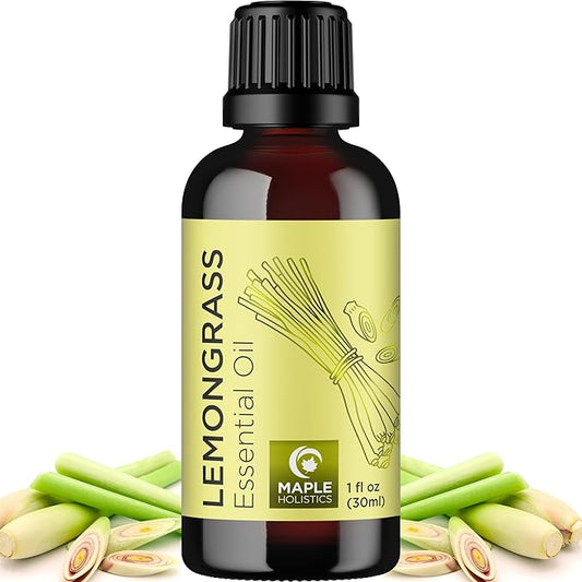 Pure Refreshing Lemongrass Essential Oil - Aromatherapy Lemongrass Oil for Hair Nails and Skin Plus Potent Natural Aromatic Essential Oil for Diffusers for Home and Travel from Maple Holistics - Bloomnest