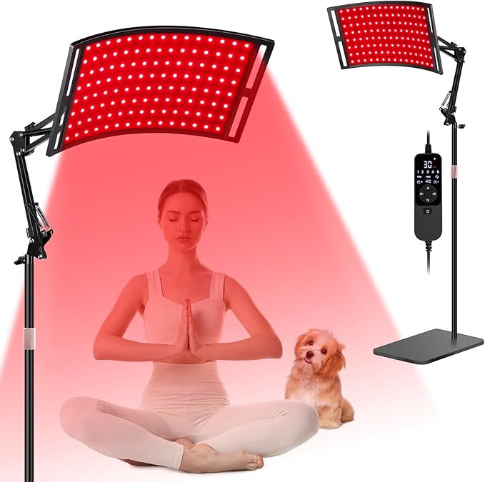 SAVILER® Red Light Therapy for Face and Body, 120Pcs Infrared Red Light Therapy Lamp with Stand, 3-in-1 LED 660nm & 850nm Infrared Light Panel Device for Home Ideal Gift SAVILER