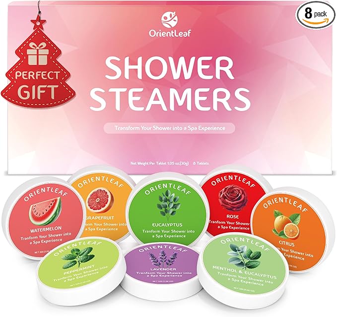 Shower Steamers Aromatherapy, Self Care Birthday Gifts for Women, 8 Pack Stocking Stuffers Christmas Gifts for Mom Men Teen Girls Adults, Stress Relief Shower Bombs - Bloomnest