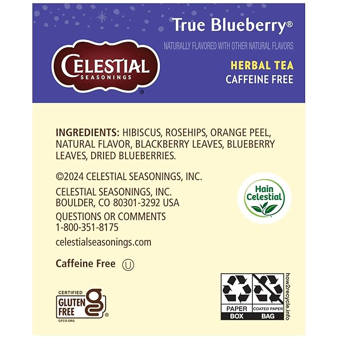 Celestial Seasonings Herb Tea True Blueberry 20 Bag (Pack of 2) - Bloomnest