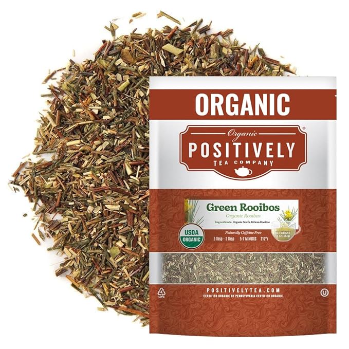 Organic Positively Tea Company, South African Green Rooibos Tea, Loose Leaf, 16 Ounce - Bloomnest