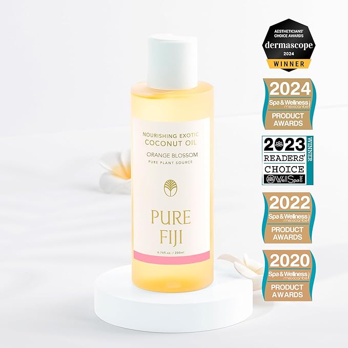 PURE FIJI Nourishing Exotic Coconut Body Oil, Orange Blossom (7.7 fl oz/230ml)