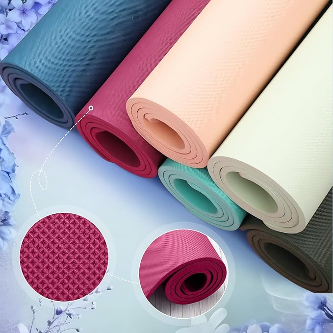 Timgle 6 Pack Yoga Mats Bulk Non Slip Exercise Yoga Mat Thick Anti Slip Tear Resistant Sports Gym for Fitness Stretching Home Workout and Studio - Bloomnest