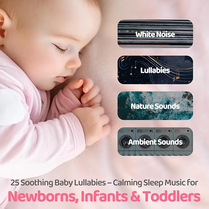 2025 Mom's Choice Awards | Portable White Noise Sound Machine Baby | 25 Soothing Sounds | Rechargeable Travel Sound Machine Baby with Night Light | Newborn Essentials | Nursery, Home, Sleep Aid - Bloomnest