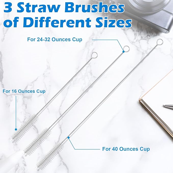 Palksky 5 in 1 Water Bottle Cleaning Brush Set, Multifunctiona Brush and Straw Cleaner for Owala/Stanley/Hydro/Yeti/Simple Modern Cup Accessories Palksky