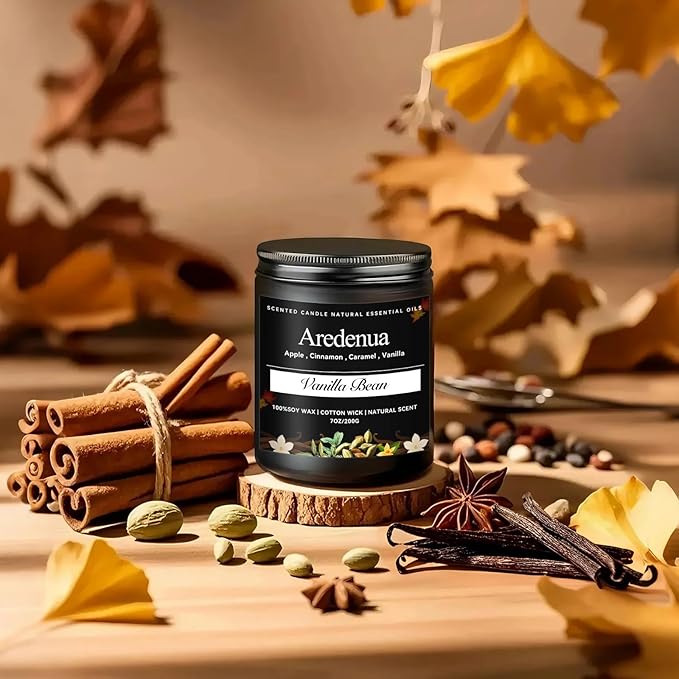 Odor Eliminating Candles | Vanilla Bean Scented Soy Candle for Home, Air Freshening & Cozy Vanilla Scent, Relaxing Home Scented Candles, Cozy Winter Candle Gift for Women & Men - Bloomnest