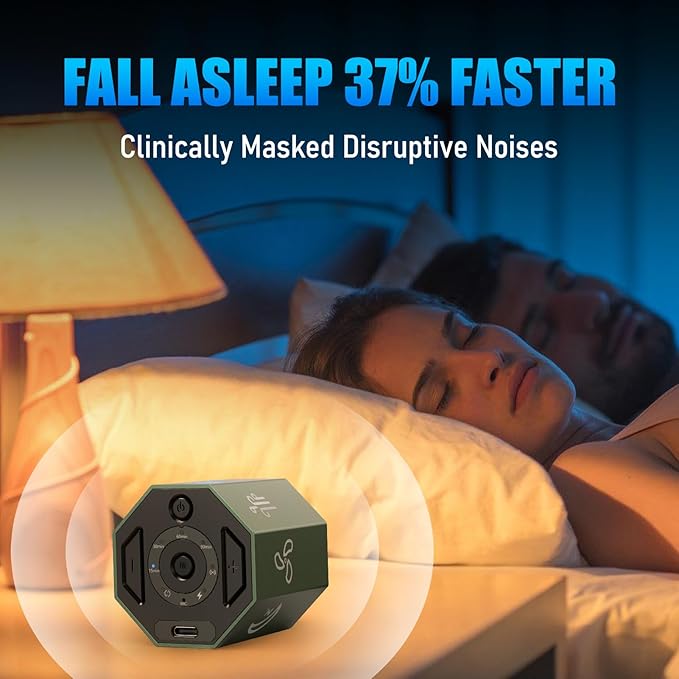 White Noise Machine, Gravity Sensing 8 Soothing Natural Sounds, Intelligent Collection of Environmental Noise, Small and Portable, Suitable for Adult Sleeping Machine - Bloomnest