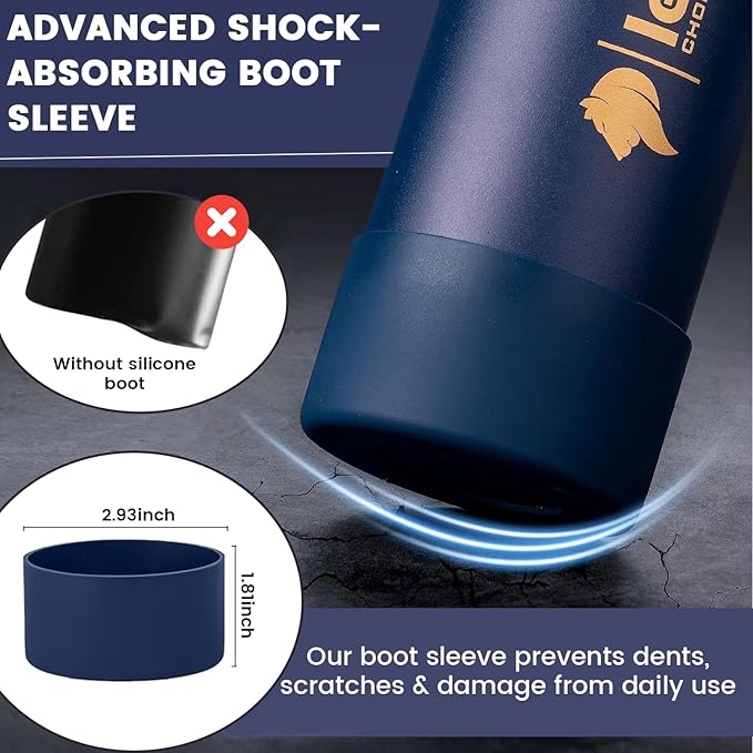Lexlion Tea Infuser Water Bottle 22 Oz – Triple Wall Insulated Stainless Steel, Loose Leaf & Fruit Strainer, 3 Leakproof Lids, BPA-Free Silicone Sleeve, Reusable Thermal Mug - Bloomnest