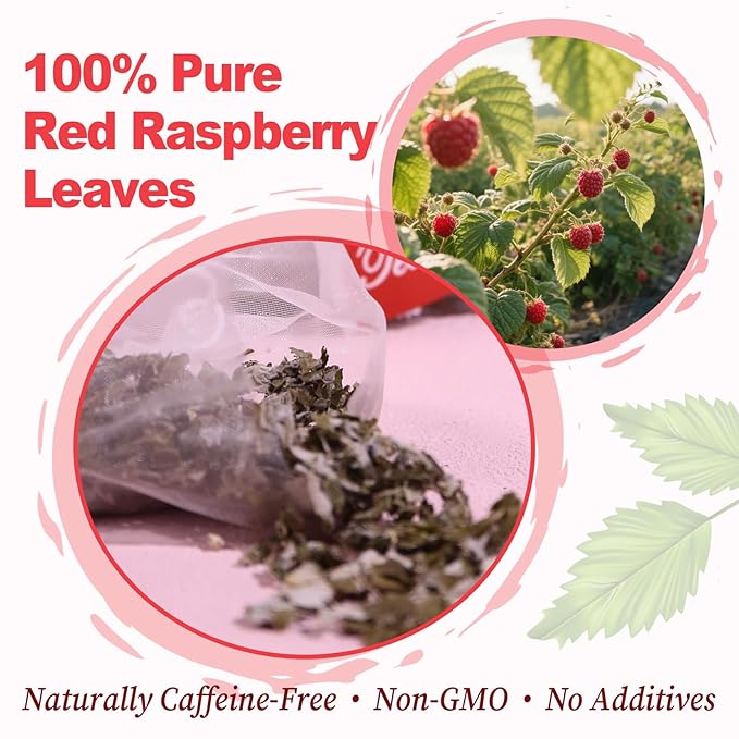 FullChea - Raspberry Leaf Tea Bag, 40 Teabags - Natural Pregnancy Tea - Pure Red Raspberry Leaf Herbal Tea - Non-GMO - Caffeine-free - Help Childbirth & Support Menstrual - Bloomnest