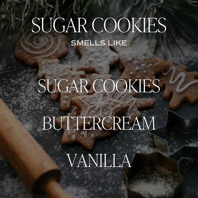 Sweet Water Decor Sugar Cookie Candle - Buttercream Frosting and Vanilla Winter Holiday Scented Soy Candles for Home - 11oz White Jar + Wood Lid Candle, 50+ Hour Burn Time, Made in The USA - Bloomnest