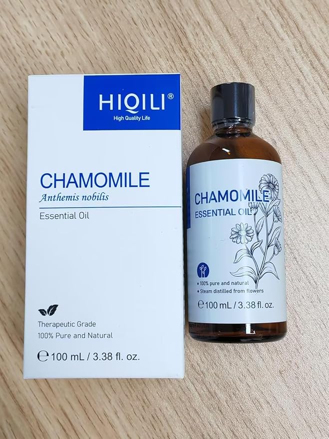 HIQILI 100ML Chamomile Essential Oil, Pure & Natural Chamomile Oil for Diffueser, Skin, Soap, Shampoo - 3.38 Fl Oz - Bloomnest