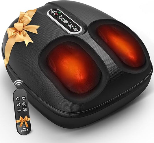 Foot Massager with Heat, Shiatsu Feet Massager with Wireless Remote Control for Neuropathy, Plantar Fasciitis, FSA Eligible, Deep Kneading Foot Massager, Gifts for Women Men Mom Her, Size 13