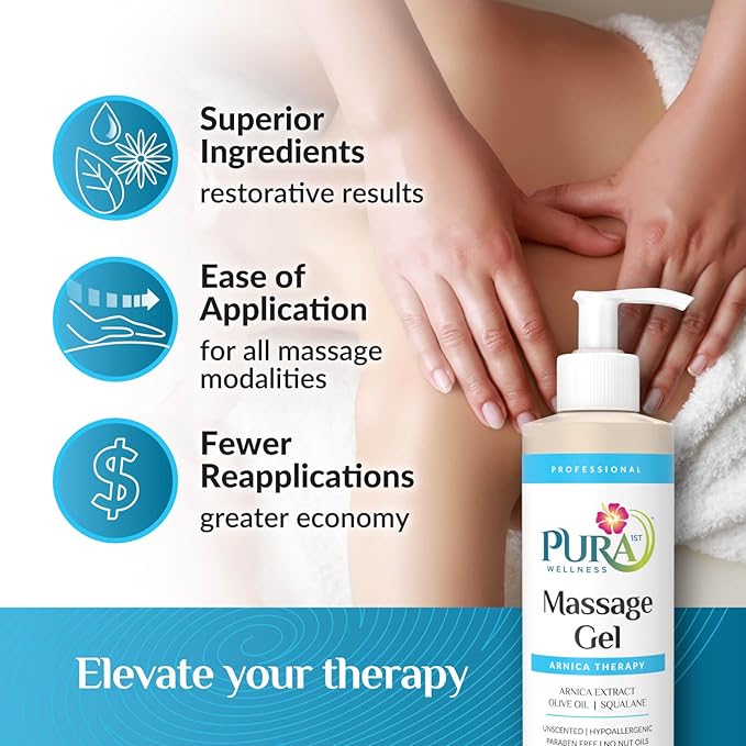 Wellness Professional 8oz Arnica Gel for Muscle Relief, Unscented Deep Tissue, Massage Therapy, Massage Gel for Physical Therapy - Bloomnest
