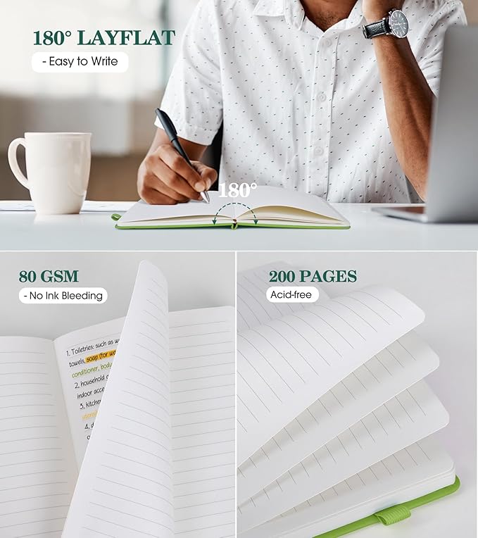 Lined Journal Notebook for Women, A5 Hardcover Leather Journals for Writing, 200 Pages Thick Travel Daily Journal, College Ruled Notebook for Work School, Note Taking, Business 5.75'' X 8.38'' Cyan - Bloomnest