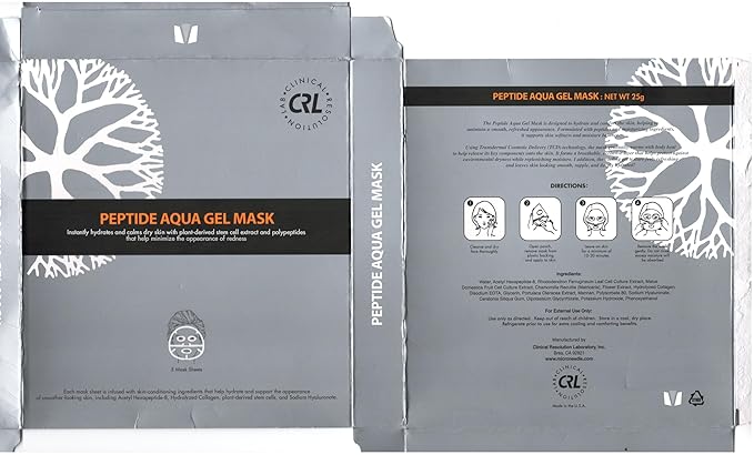Clinical Resolution CRL Peptide Aqua Gel Mask 5 Pack Instant Hydration, Soothing & Cooling, Helps Comfort Skin After Professional Treatments, for a Refreshed, Healthy-Looking Complexion - Bloomnest