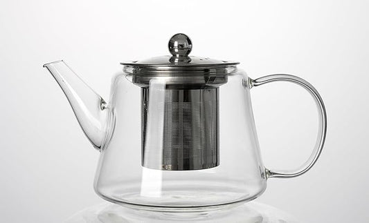 25oz (750ml) Borosilicate Glass Teapot with Removable Stainless Steel Infuser – Heat Resistant Clear Tea Pot for Loose Leaf, Herbal & Blooming Tea – Stovetop, Microwave & Dishwasher Safe - Bloomnest