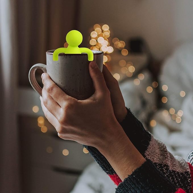Tea Infuser for Loose Tea Extra Fine Mesh Tea Steeper with Cute Design Tea Strainer Ball with Silicone Handle for Tea Cup Mug, Stainless steel Green - Bloomnest