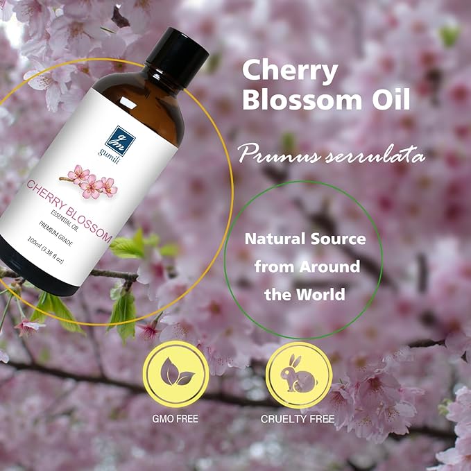 Cherry Blossom Essential Oil, Fragrance Oil for Candle Soap Making, Perfume for Women, Gift for Her - 3.38 Fl Oz 100ml - Bloomnest