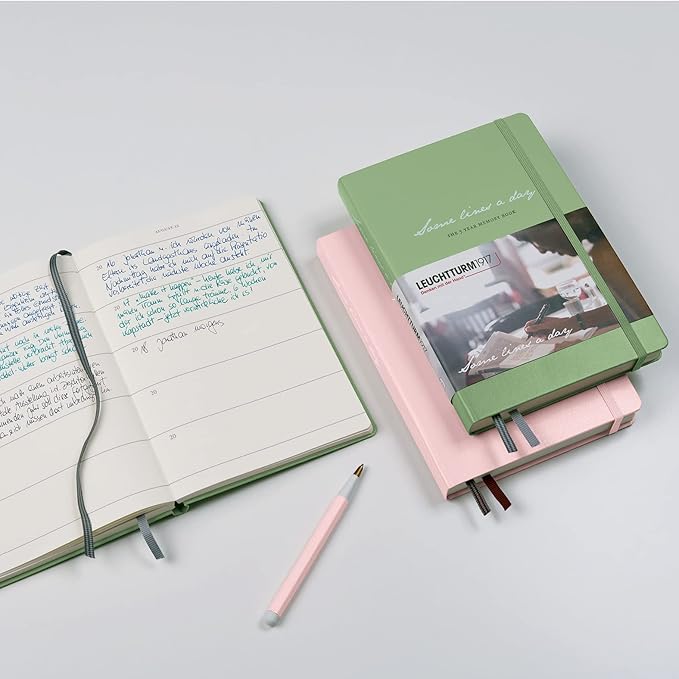 LEUCHTTURM1917 - Some Lines A Day - 5 Year Memory Notebook - Hardcover Journal 366 Pages for 5 Years of Entries (Black) - Bloomnest