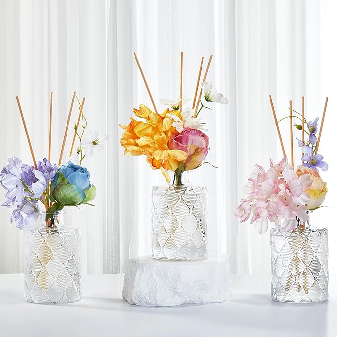 Chloefu Lan Rose Reéd Diffuser Set 6.7oz (200ml) with 9 Sticks, Oud Scent Diffusers for Home, Pink Flowers Reéd Diffuser Sticks, Scentsy Home Fragrance, Scented Oils, Office & Bathroom Décor - Bloomnest