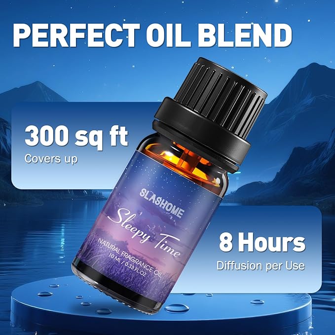 Good Night Essential Oils Set | 8 Pcs Sleep Aromatherapy Oils for Diffuser, Fragrance Oil for Candle, Aromatherapy Gift Set, Sleepy Time, Rest Well, Moonlight, Dream Sweetly, Peaceful Night, & More - Bloomnest